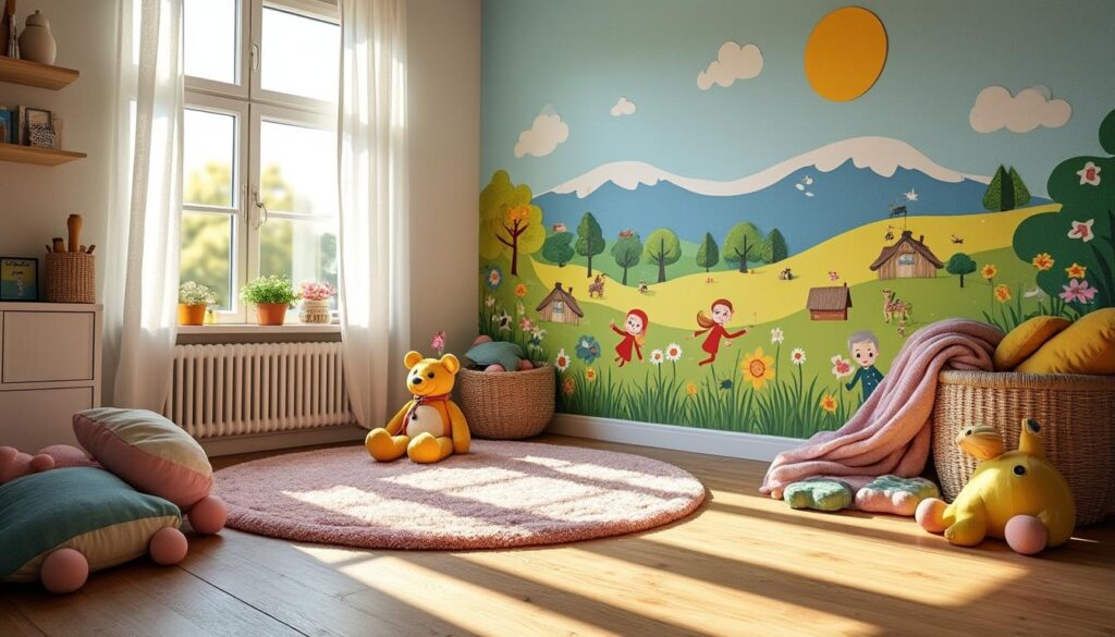 Idées déco : tapis mural dans une chambre d’enfant