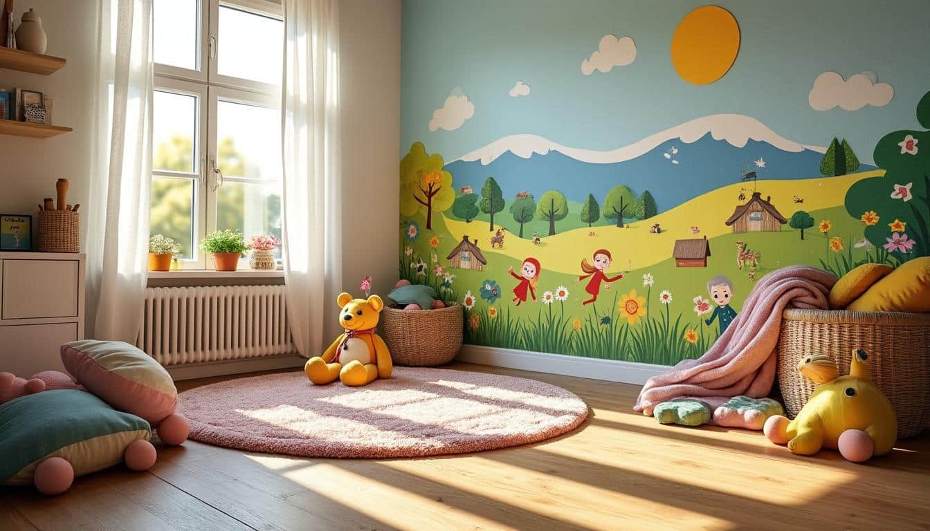 Idées déco : tapis mural dans une chambre d’enfant