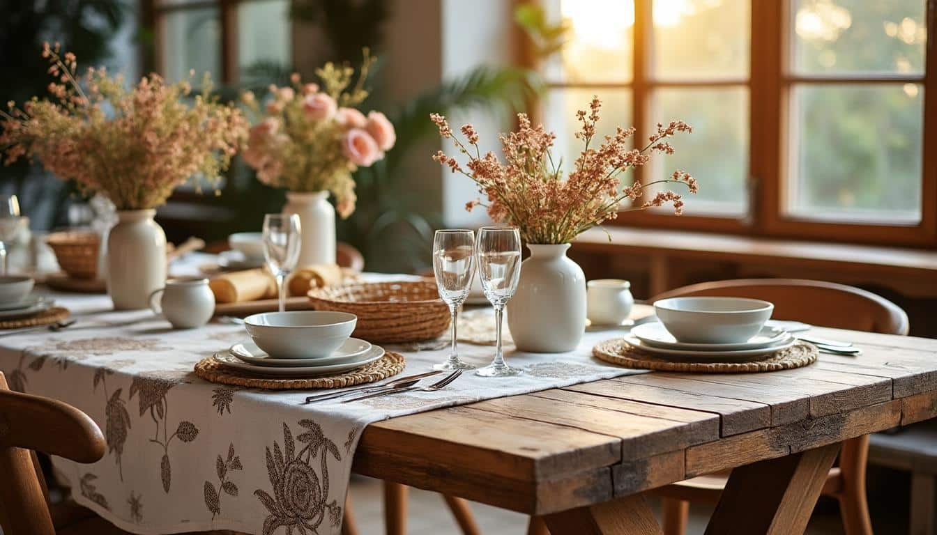 Optez pour une nappe tendance afin d’adopter le style bohème dans votre maison