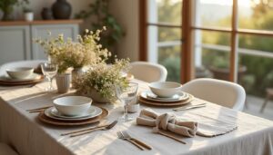 Les nappes tendance en tissu naturel pour une déco moderne