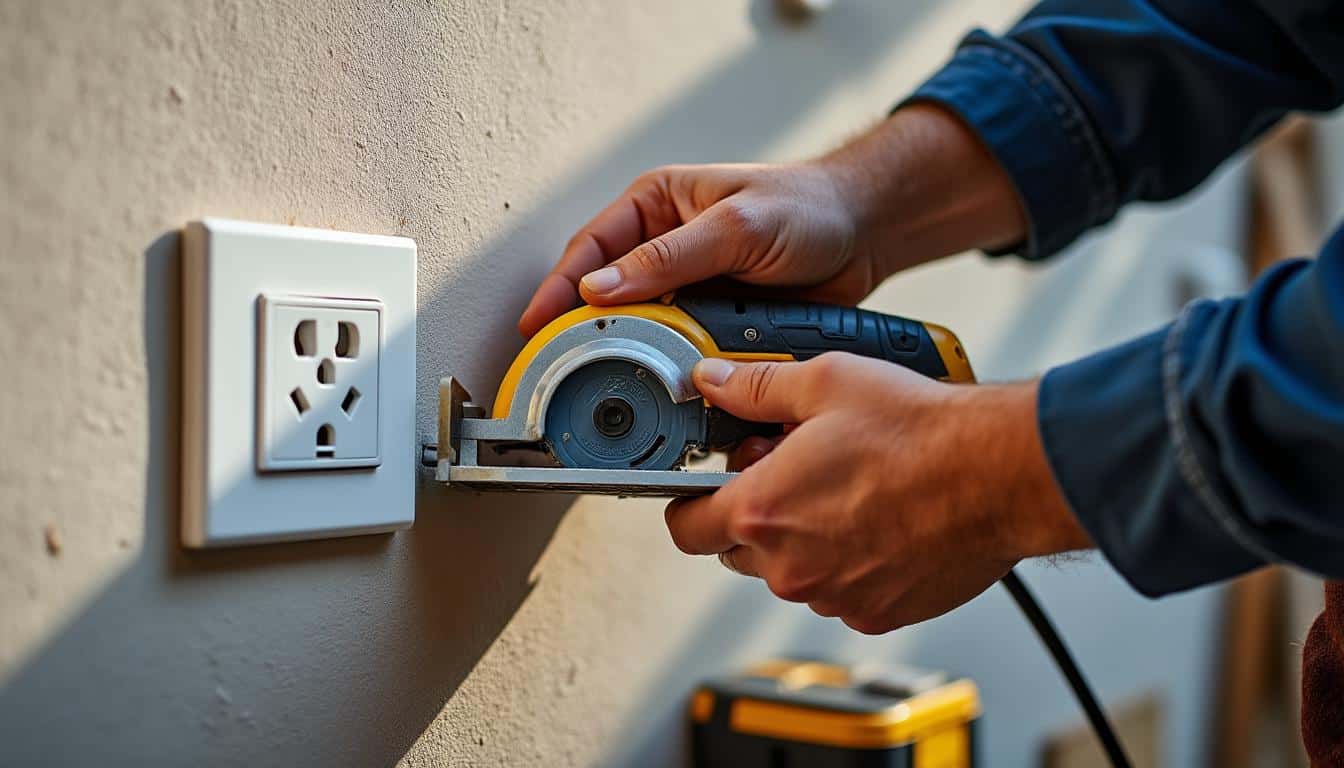 Illustration: Comprendre la taille de scie cloche nécessaire pour encastrer une prise électrique