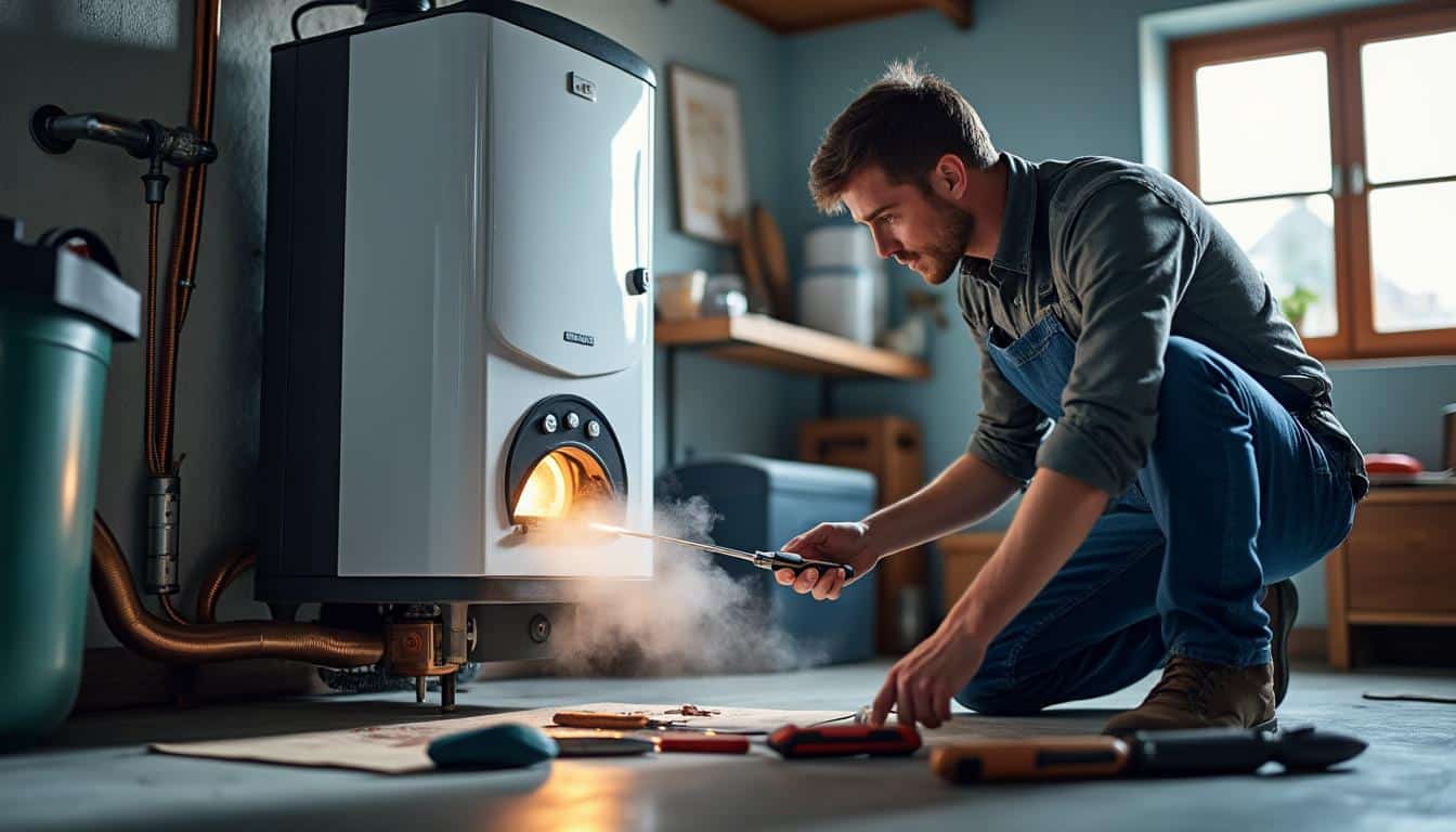 Illustration: Comment fonctionne une chaudière au gaz à condensation installée au sol ?