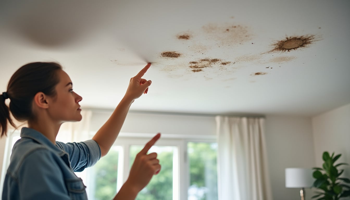 Illustration: Comment reconnaître et comprendre les taches visibles sur le plafond